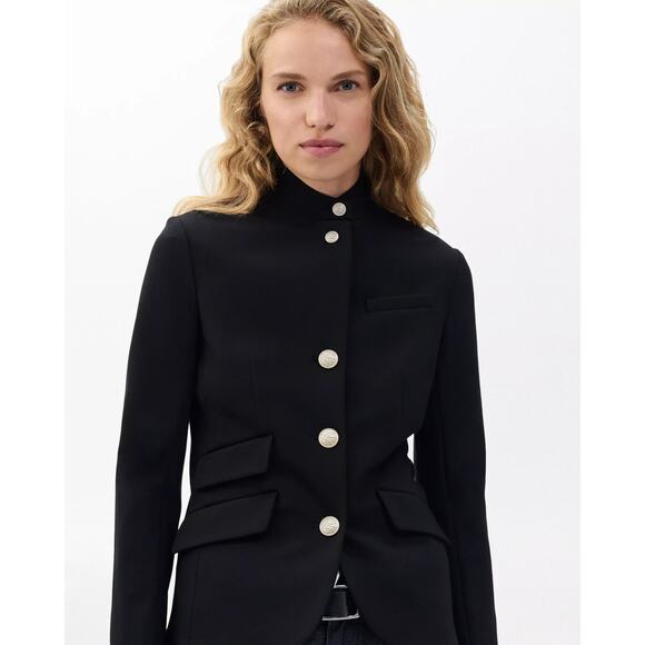 NWT Rag & Bone Slade Ponte Blazer Size 10 Black Silver Button #9N507 - Picture 4 of 12